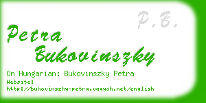 petra bukovinszky business card